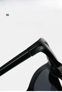 Detail shot of black sunglasses hinge showing lightweight and flexible material texture