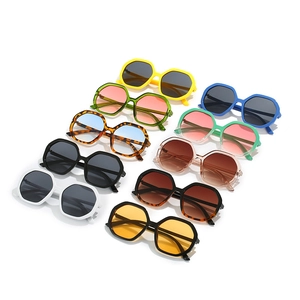 Polygonal oversized sunglasses collection in multiple colors with hexagonal frames