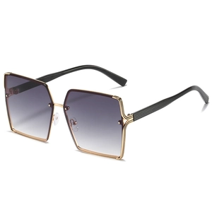 Lunettes De Soleil Carrées Surdimensionnées Monture Métal Plastique UV400 Verres Dégradés Mode Femme Homme Voyage Extérieur