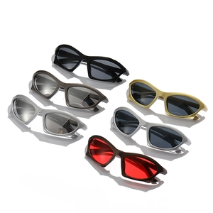 Modern retro geometric Y2K sports sunglasses in six colors with streamlined frames
