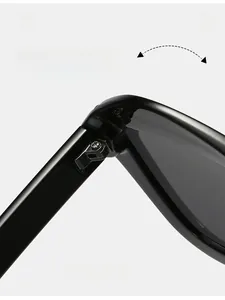 Macro shot of durable metal hinges on oversized black cat eye sunglasses frame