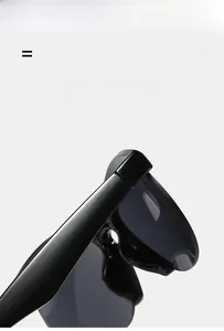 Detail shot of black sports sunglasses frame made of ultra-light and super elastic material