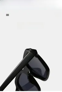Detailed close-up of the ultra-lightweight and elastic hinge on these black fashion sunglasses