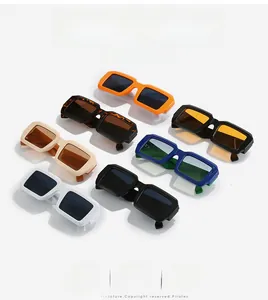 Affichage matriciel de lunettes de soleil rectangulaires cyberpunk en sept styles vintage