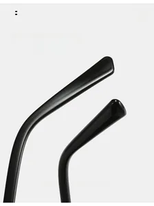 Detail of ergonomic curved temple design on black cat-eye sunglasses for comfort