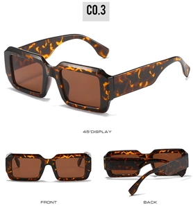 Vues multiples de lunettes de soleil carrées écaillées sous différents angles de vue