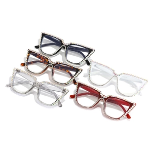 Cat eye sunglasses for women with sparkling crystal rhinestones in multiple color options