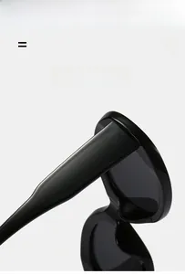 Detail view of lightweight and super elastic black frame sunglasses with durable hinge