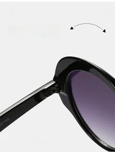 Macro shot of durable textured hinges and purple gradient lenses on retro sunglasses