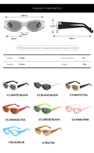 Tableau des tailles et sélection de couleurs pour lunettes de soleil strass