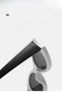 Détail de lunettes de soleil ovales légères avec haute élasticité et contraste noir et blanc