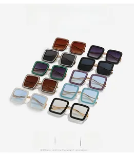 Detailed collection of square glitter sunglasses in various colors on white background