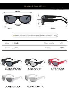 Detaillierte Größentabelle und Maße der Unisex-Outdoor-Rad- und Sportsonnenbrille Modell 229422