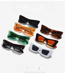 Présentation matricielle de lunettes de soleil œil-de-chat colorées sur fond blanc pur