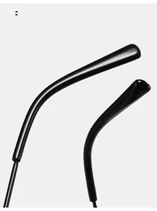 Detail view of ergonomic curved black sunglass arms for comfortable all-day wear