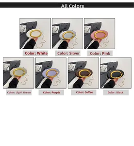 Detail view of the elegant oval crossbody bag with C-shaped clasp in seven trendy colors