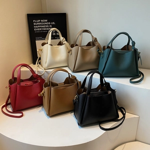 Borsa A Mano Da Donna In Pelle PU Grana Litchi Borsa A Tracolla Minimalista Retro Urban Borsa Spalla Con Nodo