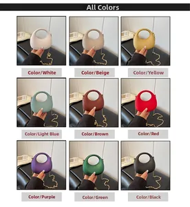 Mini borse a mano in acrilico opaco in nove colori con eleganti catene dorate per donna