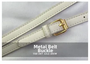 Detailed close-up of premium leather strap with elegant gold metal buckle and stitching