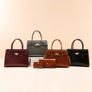Women Handbag Tote Crossbody Bag Wallet And Card Holder PU Leather Vintage Commuter Large Capacity