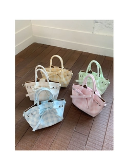 Détails de mini sacs à carreaux avec nœuds en plusieurs couleurs pastel macaron