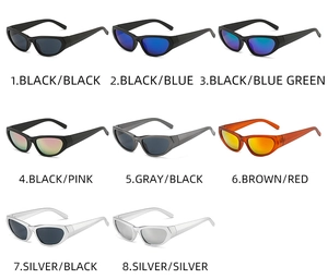 Affichage de 8 lunettes de soleil de sport aux montures profilées et verres colorés