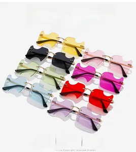 Détail macro des verres à bords dentelés irréguliers sur lunettes de soleil en métal