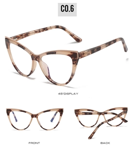 Detail views of cat-eye TR90 frames in tortoiseshell pattern from front and side angles
