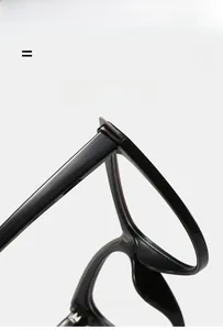 Close-up of black TR90 cat-eye frame showing flexible hinges and lightweight texture
