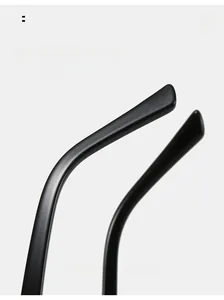 Detail of ergonomic curved black TR90 glasses legs for a comfortable and secure fit