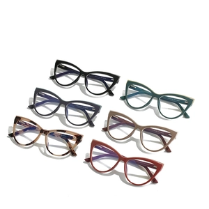 Cat eye TR90 glasses frames in six assorted colors including black and tortoise shell