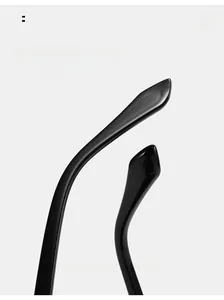 Gros plan sur les branches de lunettes noires brillantes au design ergonomique