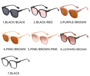 Selection of seven vintage oversized kids sunglasses in various color frame options