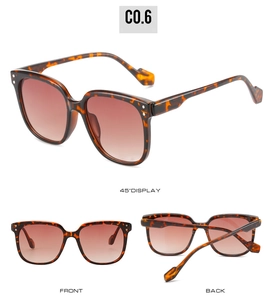 Detail view of tortoiseshell oversized sunglasses showing frame texture and gradient lenses