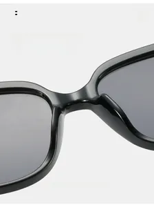 Detail of integrated nose pads on black oversized sunglasses for comfortable wear