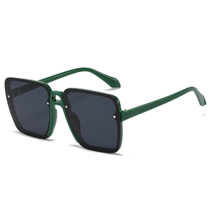 Lunettes De Soleil Carrées Surdimensionnées Monture PC Protection UV400 Mode Rétro Pour Hommes Femmes Voyage Extérieur