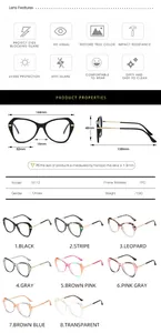 Detailed size guide and specifications chart for oversized cat eye butterfly eyewear