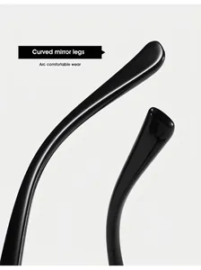 Close-up of curved black TR90 temple legs for comfortable cat-eye glasses wear