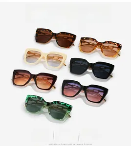 Multiple vintage square sunglasses with stylish gold chain temple design in various colors