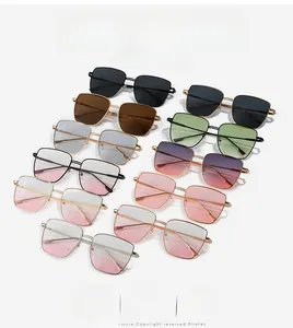 Detailed array of trendy oversized square frame sunglasses in multiple gradient lens colors