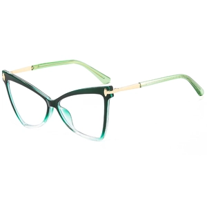 Montatura Occhiali Gatto Da Donna TR90 Metallo Moda Anti Luce Blu Lenti Piane Occhiali Stile Retrò
