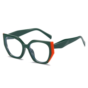 Fashion Cat Eye Glasses Frames For Women Anti Blue Light Blocking PC Geometric Oversized Transparent Lens Trendy Eyewear