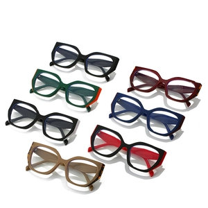 Cat eye glasses frames with trendy colorful patchwork designs in multiple stylish color options