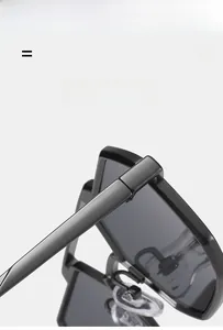 Detail view of square sunglasses hinge showing lightweight and super elastic frame