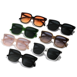 Chic oversized square sunglasses set with various color frames and metal rivet details