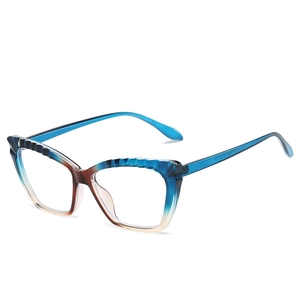 Women Fashion Cat Eye Anti Blue Light Glasses PC Frame Textured Top Optical Eyewear For Office Daily Wear Fashion Gift