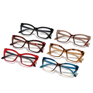 Cat eye blue light blocking glasses frames in multiple TR90 color variants for women