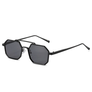 Retro Octagonal Geometric Sunglasses Metal Frame Double Bridge UV400 Protection Sun Glasses For Men Women Outdoor Driving