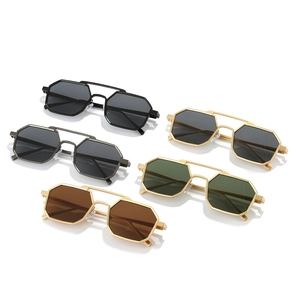 Collection of retro metal square sunglasses with multi-color octagon frames for women and men