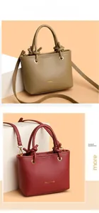 Detailed macro view of litchi texture leather bags with knotted handles and gold hardware